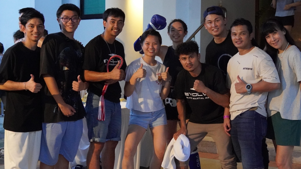 Our Krus and students supporting a student competing in a Muay Thai competiiton.